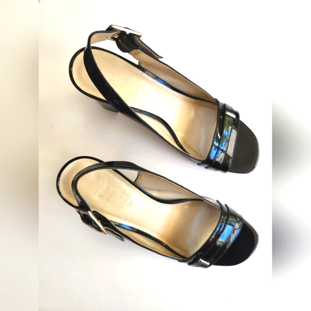 Talbots Black Patent Leather Block Heel Shoes - Size 9.5 **NEW PRICE** - Picture 4 of 11